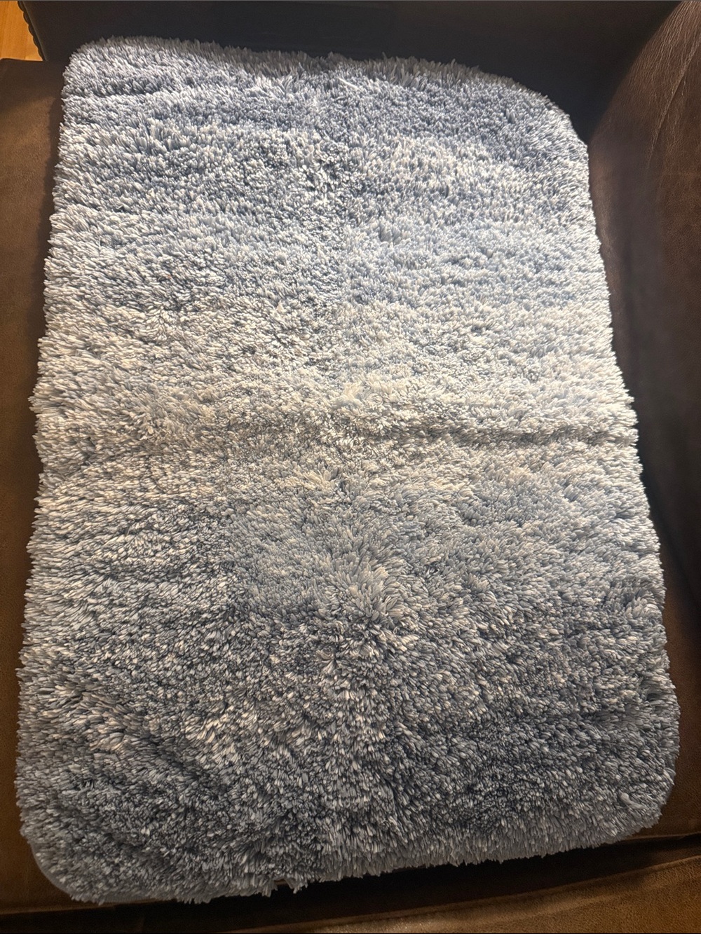 Plush Light Blue Shag Bath Mat - Soft Comfort